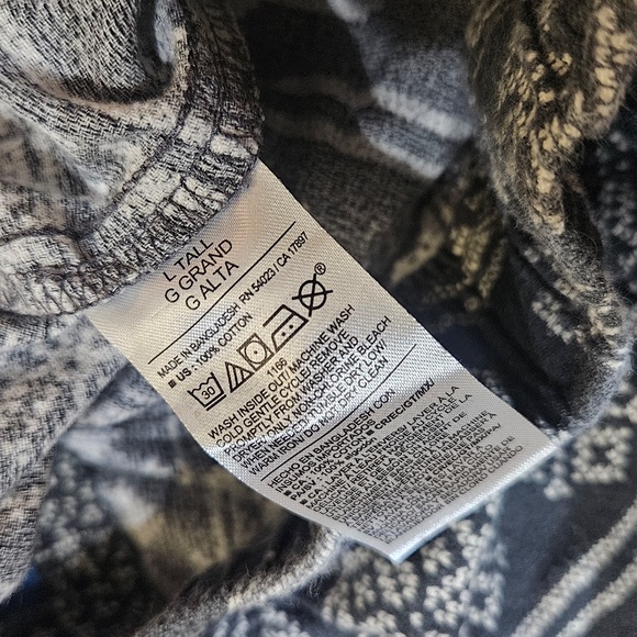 Old Navy Pajama Pants Mens Large Tall Gray Flannel Straight Polar Bear Lounge - Picture 4 of 7